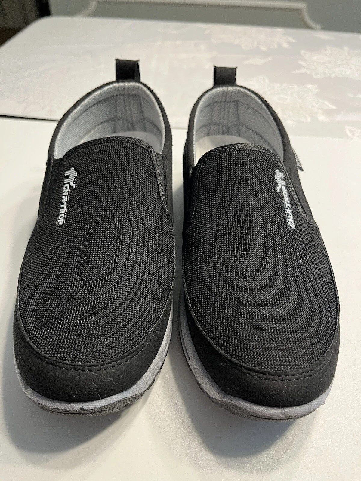 ON RUNNING Scarpe comode traspiranti ortopediche da viaggio Plimsolls CNA nere slip on M7 W9