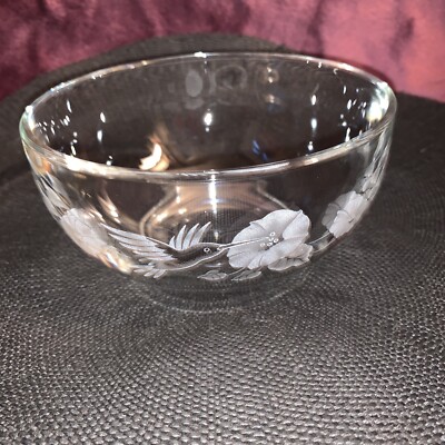 Vintage Bowl, Over 24% Lead, Hummingbird And Morning Glorys. Approx.5.5 Diameter