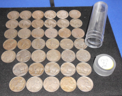 1913 BUFFALO NICKELS T-1 - VF - 1 CIRCULATED ROLL