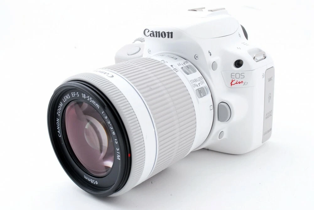 Canon EOS Kiss X7/Rebel SL1/100D 18.0MP 18-55mm White [Exc+++] w/8GB SD  [709]