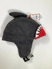 Boys Cat & Jack Gray Fashion Shark Trapper Hat OSFM NEW! NWT
