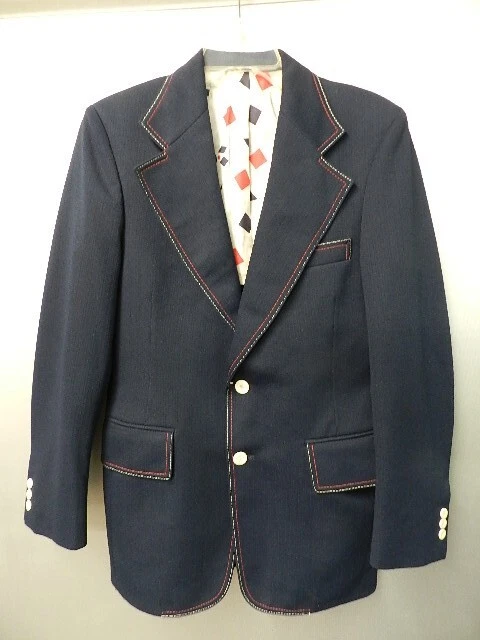 VETEMENTS RARO H.I.S. VINTAGE Blazer uomo su misura OTTIMO! FORMA POLIESTERE