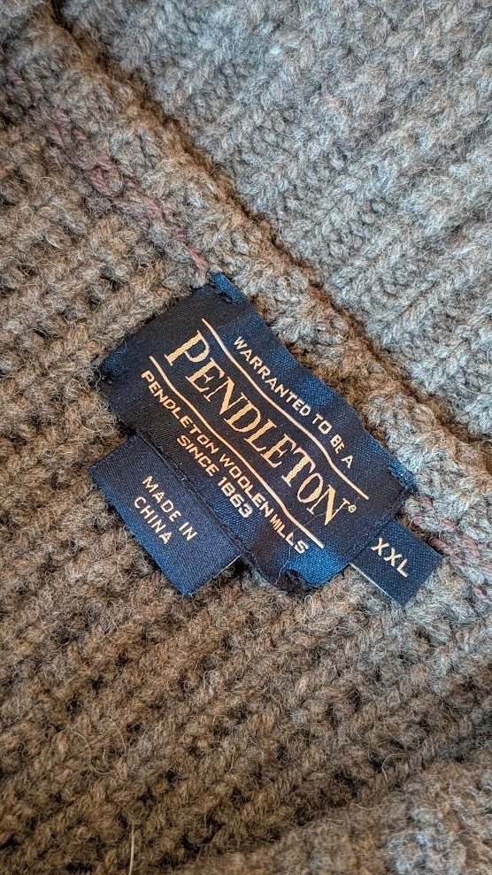 Cárdigan Pendleton Westerley | XXL | Taupe/Rojo | Excelente Estado