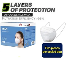 20/50 Pcs White KN95 Protective 5 Layer Face Mask BFE 95% BYD Disposable Masks