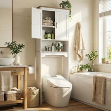 Over The Toilet Storage Cabinet Bathroom Shelf Organizer 66'' for Small Bathroom