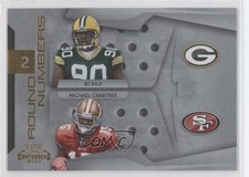 2009 Playoff Contenders Round Numbers Gold /100 BJ Raji Michael Crabtree #4 0n9