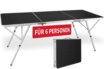 ONBEST Campingtisch klappbar 180 cm Tragegriff Alugestell MDF-Platte Garten Klapp Tisch