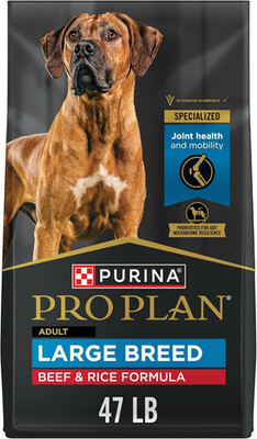 Dog Food with Probiotics for Dogs, Beef and Rice Formula, 47 lb Bag