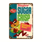 2D Flat,Vintage Super Sugar Crisp Tin Metal Signs Home Décor 8x12 Retro Kitchen