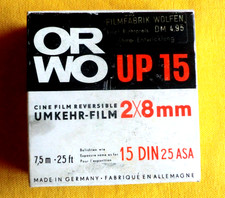 Orwo Up 15 Umkehr Film 2 x 8 MM  in OvP und ORIGINAL Blechdose