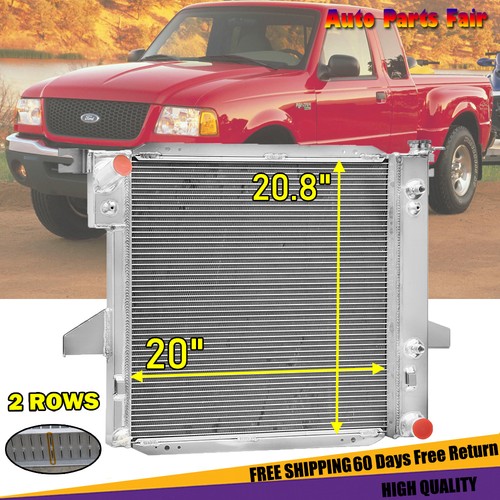 2Row Aluminum Radiator For 1998-2001 1999 2000 Ford Ranger 2.5L Only ...