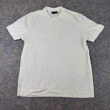Emporio Armani Shirt Mens Large White Crew Neck Short Sleeve Logo Stretch Casual