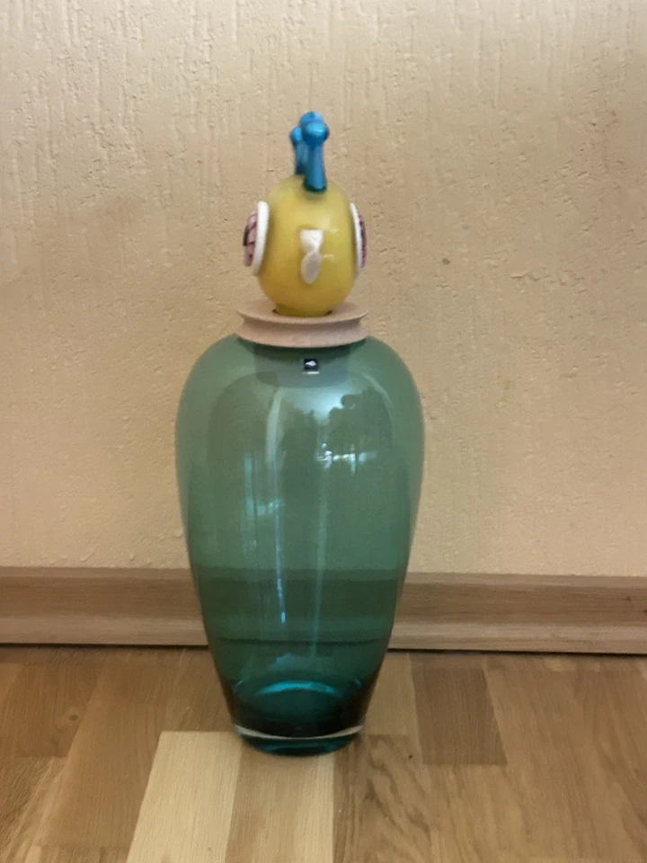 Leonardo Vase Papageno 45 cm Türkis - Glasvase mundgeblasen Unikat Dekovase - Bild 3 von 4