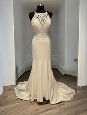 Allure Bridal Wedding Gown Dress 12 Fit & Flare Chapel Length Train Ivory ALL971