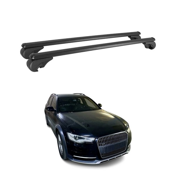 DachträGer GrundtäGer FüR Audi A6 C7 Allroad 2012-2018 75Kg Alu Schwarz 2 Tlg-image