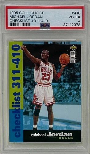 Michael Jordan 1995 Upper Deck CC Checklist Bulls NBA Basketball Card #410 PSA 4