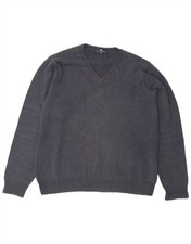 Marks Spencer Mens Blue Harbour V-Neck Jumper Sweater Medium Navy Blue CN17