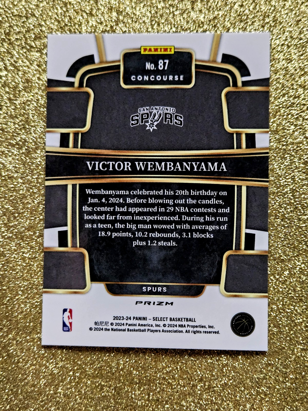 VICTOR WEMBANYAMA 2023-24 Panini Select Concourse Blue Prizm Holo Rookie RC 87 view 16
