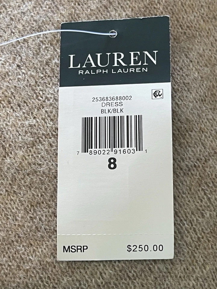 Ralph Lauren NWT Classic Long Black Gown Sz 8 Mesh Flared Hem Deep V Wrap Chest - Image 2 of 4