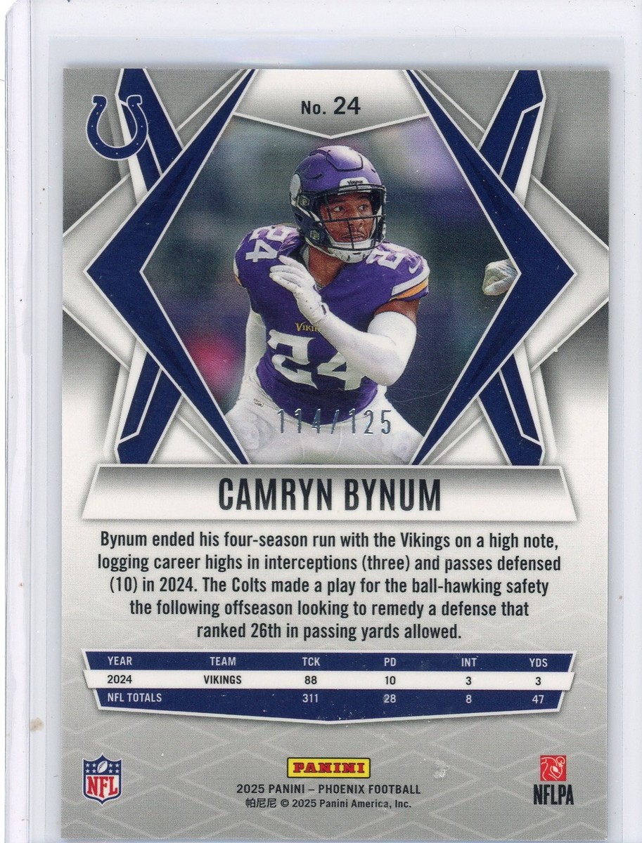 2025 Panini Phoenix Camryn Bynum #24 /125 Bronze Pandora Colts | eBay