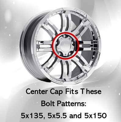 Vision Warrior C375-5CDOC 375 Chrome Wheel Center Cap 5x5.5 5x135