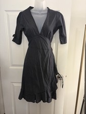 ANAMI JANINE WOMENS POLKA DOT WRAP DRESS SIZE M