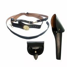 Civil War Confederate Army Officer CS Buckle Saber Sword Belt Holster Cap Pouch