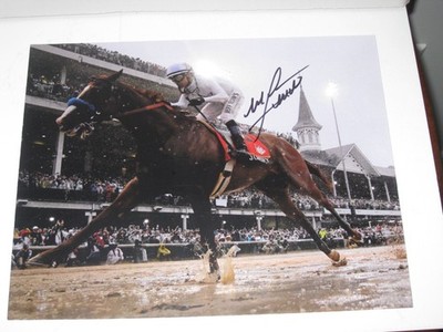 Autographed 8 X 10-2018 Justify wins the Kentucky Derby by HOF-Mike Smith