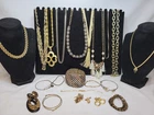 Vtg Now Gold Mixed Bulk Costume Jewelry Lot Necklaces Bracelets Earrings #1047