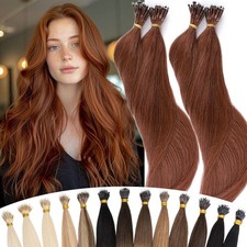 Micro Loop Link Beads Tip Nano Ring Hair Extensions 100 Remy Human Hair Caramel