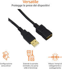 Cavo Prolunga USB 2.0 Da A Ad A - Cavo Extender USB2.0 Maschio - Foto 4