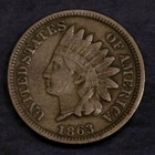 1863 Copper Nickel Indian Cent Fine.............Lot 5948