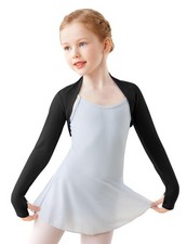 Girls' Dance Top Ballet Wrap Cardigan Black