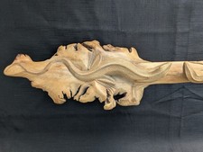 Hand Carved Burl Wood Lizard/Gecko Sculpture Pair 23" Long Intricate Detail