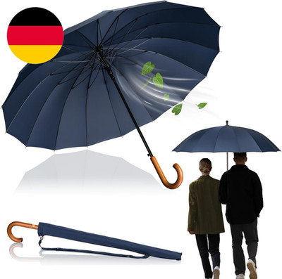 LOGAN & BARNES Stockschirm Sturmfest Ø120Cm Mit Hochwertigem Echtholzgriff Und G