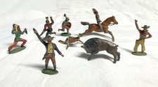 Antique Lead Cowboys Native American Indians toy figures - lot