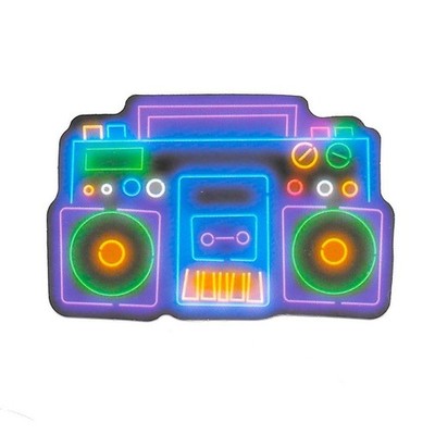 Neon Boombox Vinyl Sticker Retro 80s Music Decal Synthwave Glow Aesthetic