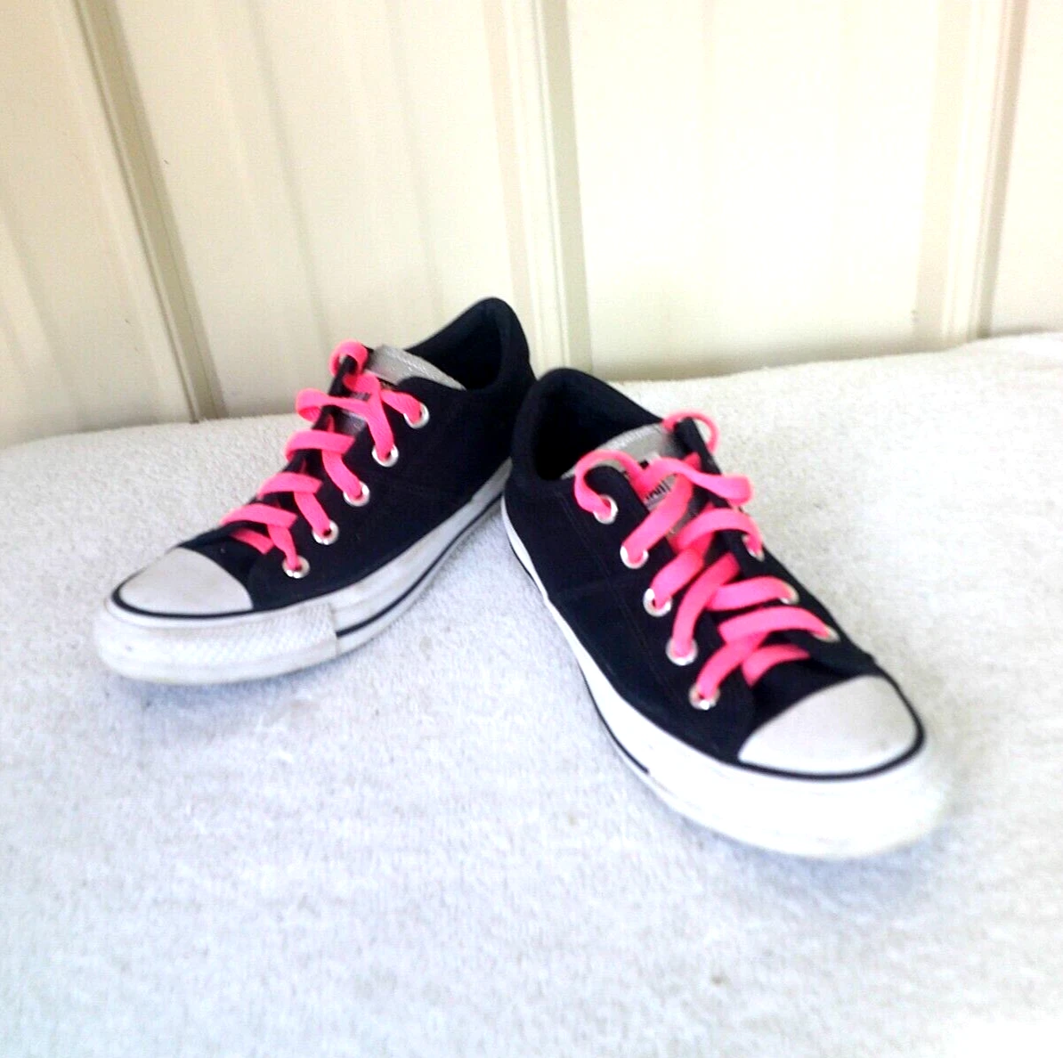 Converse Sneaker Donna 6 Nero Rosa Lacci Imbottiti Lingua Bling con Logo