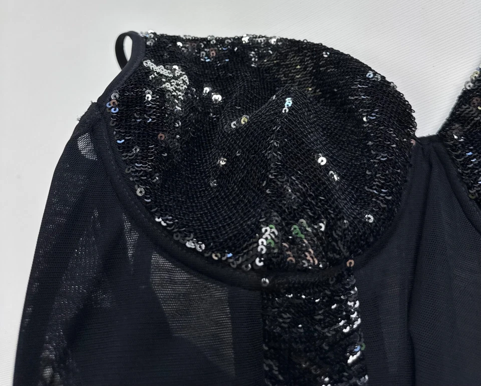 Corsé Christies Italia Top Malla Lentejuelas Brillos Brillante Talla 5 / EE. UU. 40 Foto 4 de 4