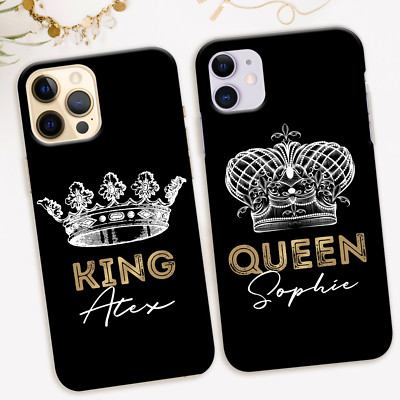PERSONALISIERTE HANDYHÜLLEN IPHONE 11 12 XR KING QUEEN PASSENDES VALENTINSGESCHENK