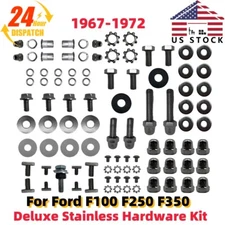 For 67-72 Ford West Coast Jr.Mirror Deluxe Stainless Hardware Kit F100 F250 F350