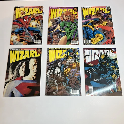Lot Of 6 Vintage Wizard Comics 1996 Issues # 54, 55, 56, 57, 58, 64 Marvel X-Men