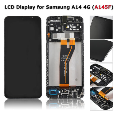 LCD Display+Touch Screen Frame Assembly Replacement For Samsung Galaxy A14 A145F