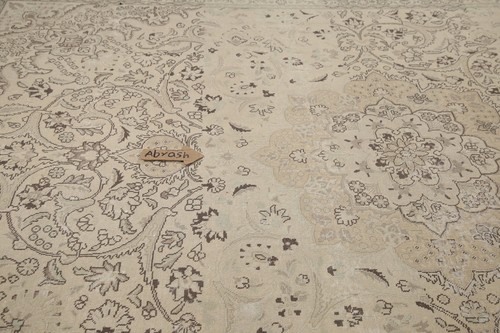 Distressed Blumenmuster 10x13 Tebriz traditioneller Vintage Bereich Teppich handgefertigter Wollteppich - Bild 9 von 12