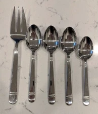 5 x Reed & Barton Brighton Serving Fork Oval Soup Spoon Teaspoon