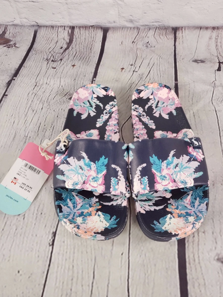 Joules printed pool slide sandals sales