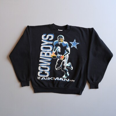 #ad Vintage Dallas Cowboys Sweatshirt Troy Aikman 90s Football Large 1992 NFL $113.85