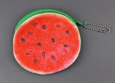 Watermelon Fruit print fabric coin change purse pouch zip zipper top red green