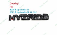 Overlay 1pc Gloss Black Rear Tailgate Hybrid Emblem Badge Fit 2020 Corolla