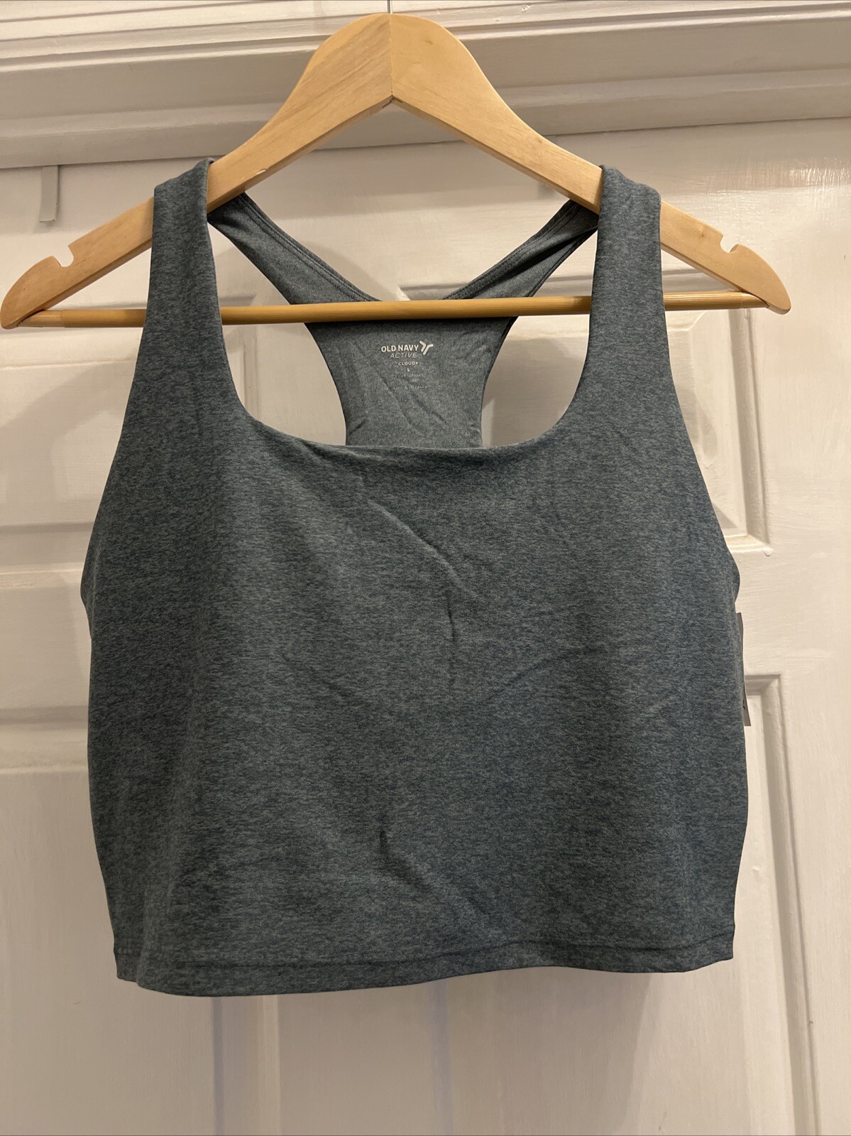 OLD NAVY NWT Womens L Light Support Cloud+ Longline Sports Bra in Green-image